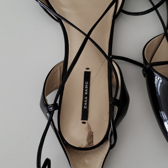 Zara patent tie up flats - Picture 2 of 7